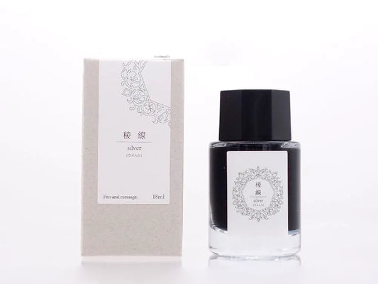 Pen and message. Original Ink - Ryosen Silver Shimmer